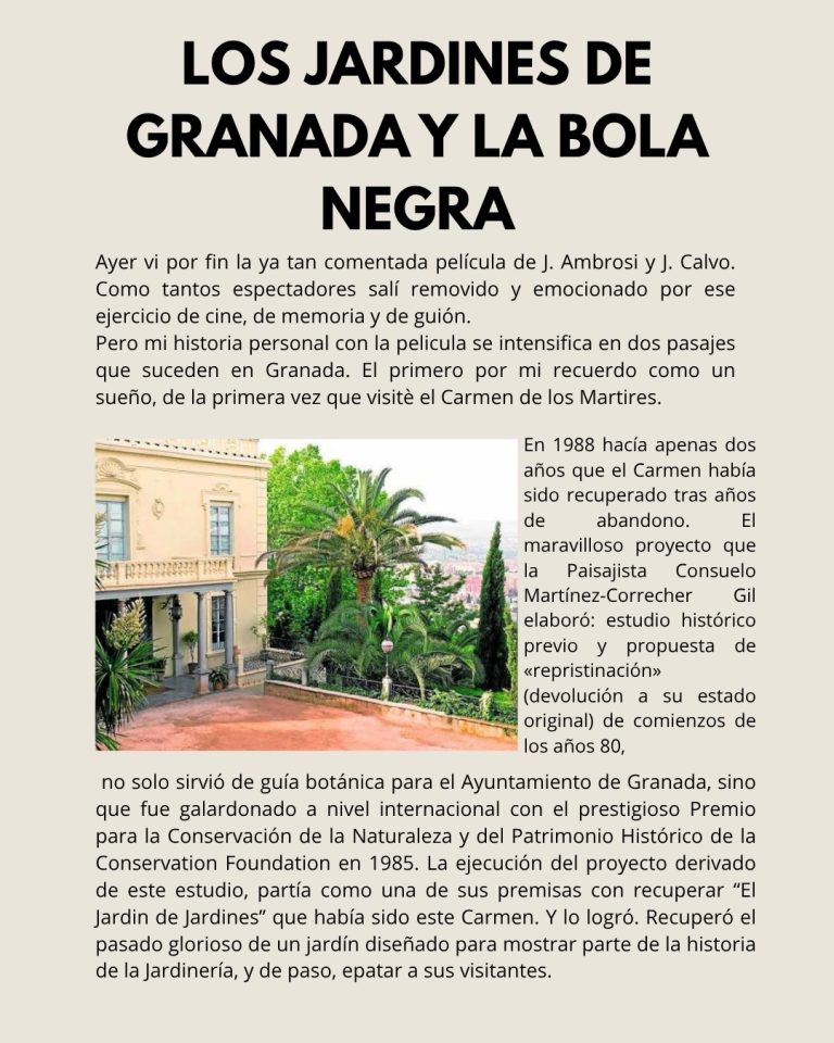 LOS JARDINES DE GRANADA Y LA BOLA NEGRA por J. David Sandoval